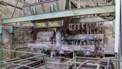 Old industrial machinery in a deteriorating factory in Leipzig, Germany. — Choose the Right Flammable Storage Cabinet to Stor