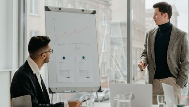 Professionals discussing a business chart in a modern office. — Understanding the Role of HCG in TRT